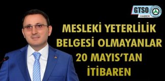 Mesleki Yeterlilik Belgesi Olmayanlar 20 Mayıs’tan İtibaren Çalışamayacak
