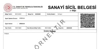 Sanayi İşletmelerinin Dikkatine Yıllık İşletme Cetvelinin Verilmesi Hakkında Duyuru